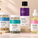 Women's body care and intimate wellness products arranged for a Her Fantasy Box reviews article